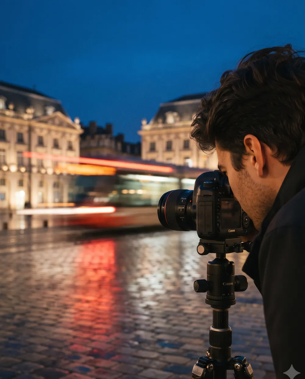 Cours photo de nuit à Bordeaux, trépied et pose longue